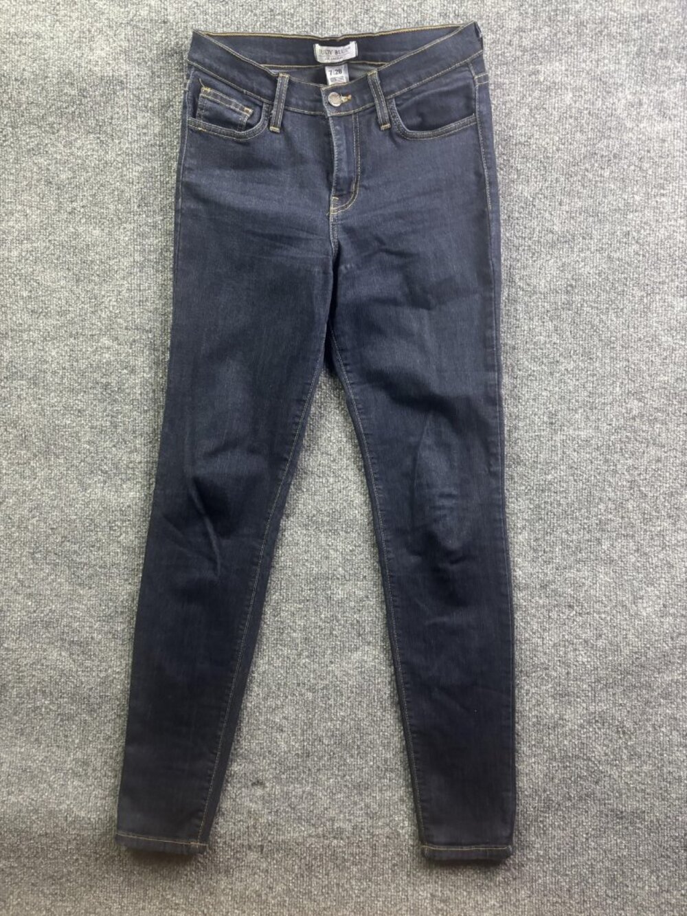 Judy Blue Skinny Jeans Womens 7/28 Blue Dark Wash Mid Rise Stretch 28x29 Denim